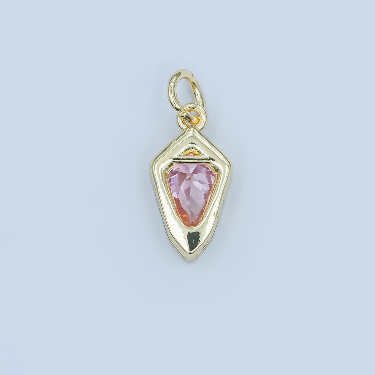 24K Gold Filled Geometric CZ Bezel Personalized Charm | N110 - N115