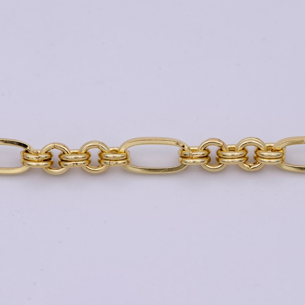 24K Gold Filled Gold Chunky Cable Chain, Double Rolo Link Chain, Unfinished Chain by Yard For Jewelry Making | ROLL-573 Clearance Pricing