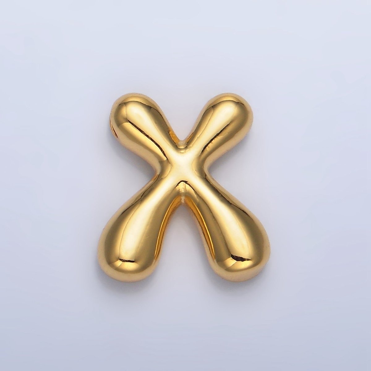 24K Gold Filled Groovey Chubby Balloon Letter Initial Pendant | A1630 - A1642
