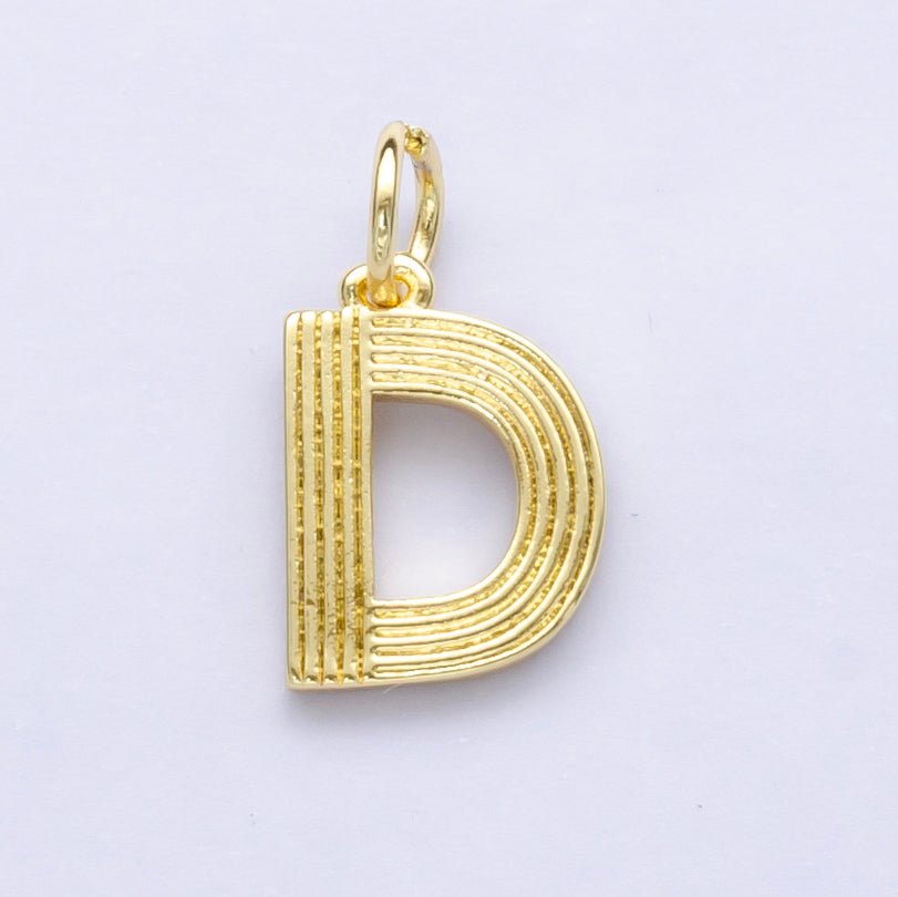 24K Gold Filled Groovy Disco Initial Letter Charm | A185 - A197