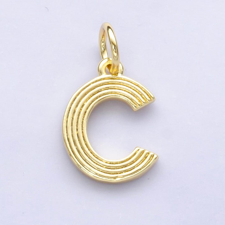 24K Gold Filled Groovy Disco Initial Letter Charm | A185 - A197