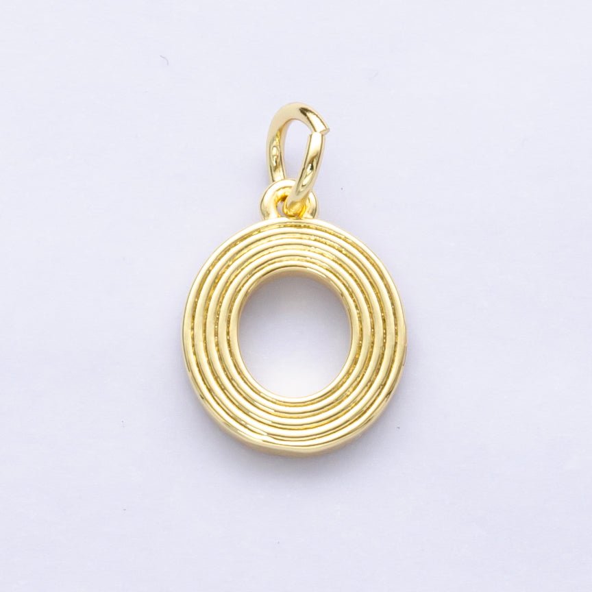24K Gold Filled Groovy Disco Initial Letter Charm | A185 - A197