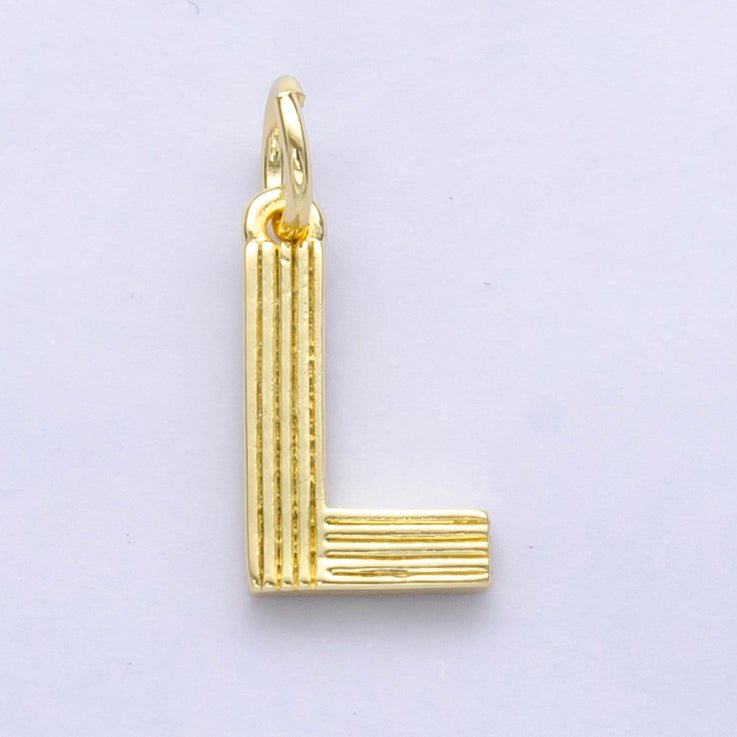 24K Gold Filled Groovy Disco Initial Letter Charm | A185 - A197