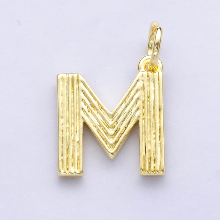 24K Gold Filled Groovy Disco Initial Letter Charm | A185 - A197