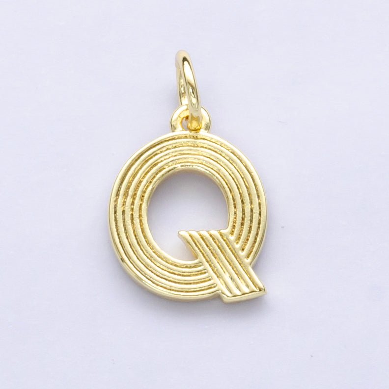 24K Gold Filled Groovy Disco Initial Letter Charm | A185 - A197