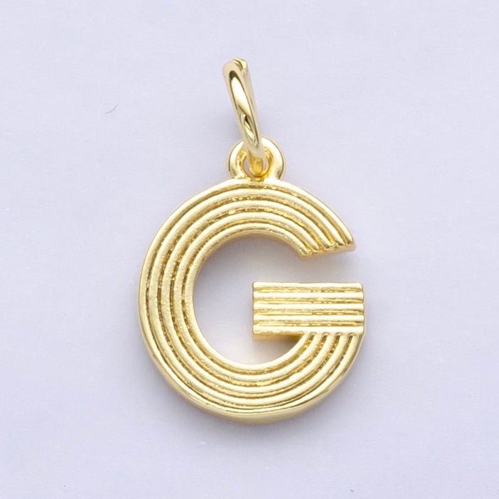 24K Gold Filled Groovy Disco Initial Letter Charm | A185 - A197