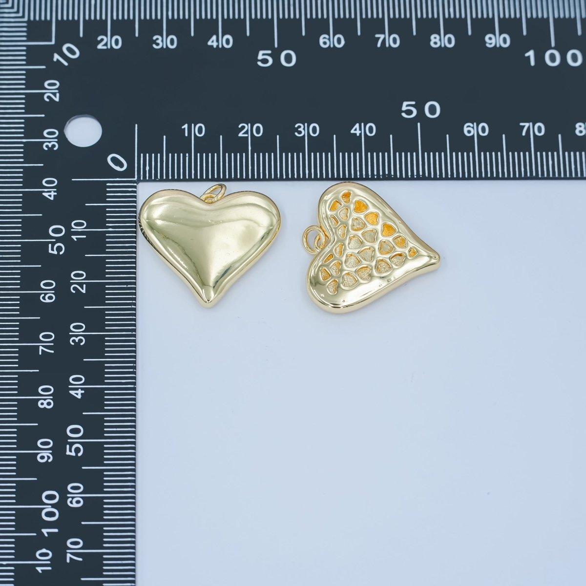 24K Gold Filled Heart Minimalist Filigree Charm | N080