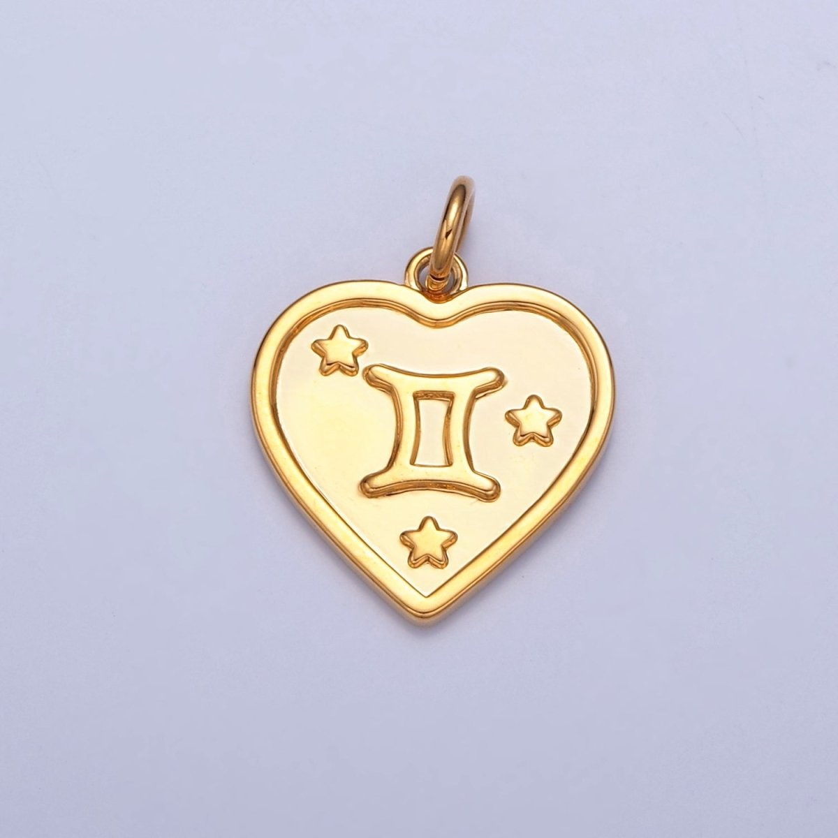 24k Gold Filled Heart Zodiac Charm Dainty Astrological Zodiac Signs Add on Charm A-A1451-A-A1456