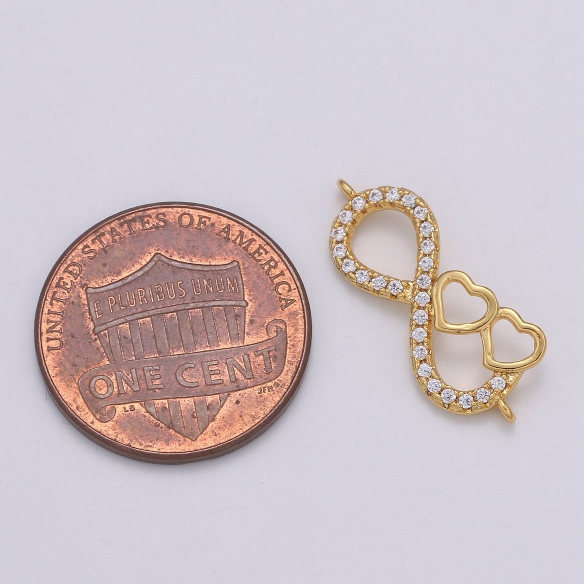 24K Gold Filled Infinity Heart Connectors F-567