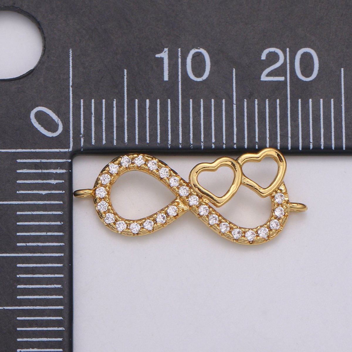 24K Gold Filled Infinity Heart Connectors F-567