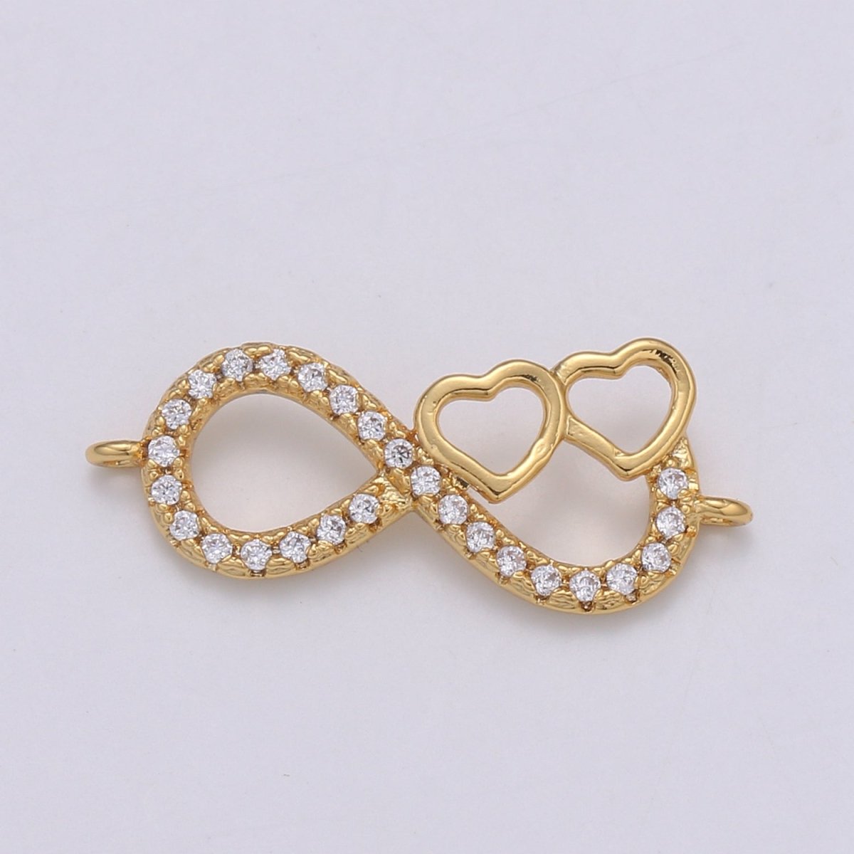 24K Gold Filled Infinity Heart Connectors F-567