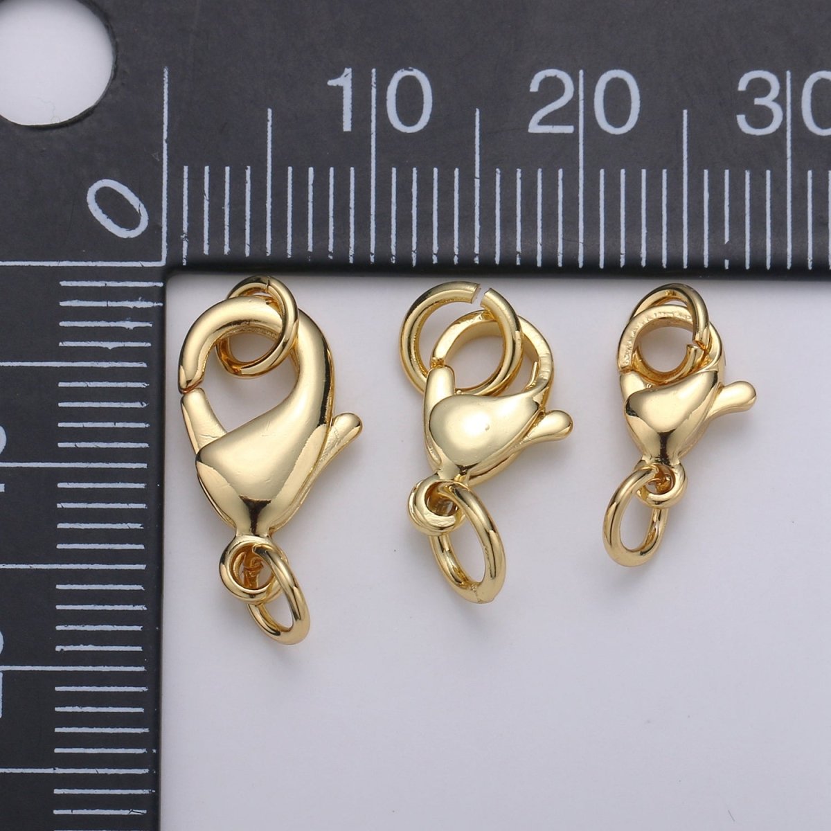 24K Gold Filled Lobster Clasp with Jump Rings for DIY Jewelry Making Necklace Bracelet Anklet L-129 L-132 L-135