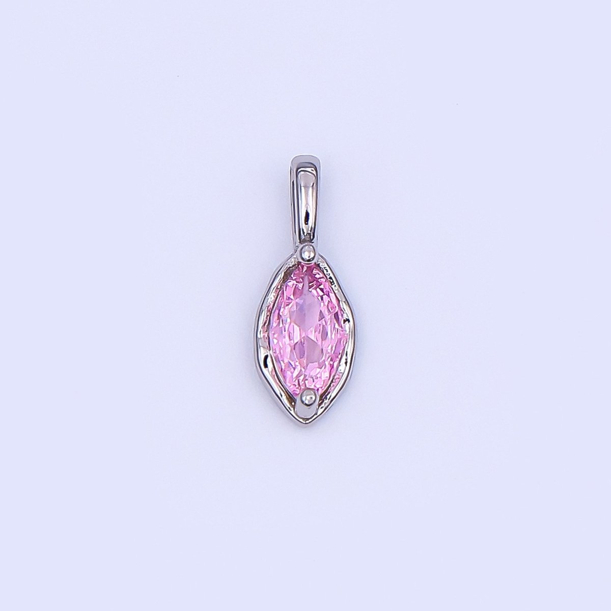 24K Gold Filled Marquise CZ Molten Bezel Pendant in Gold & Silver | AH433 - AH435