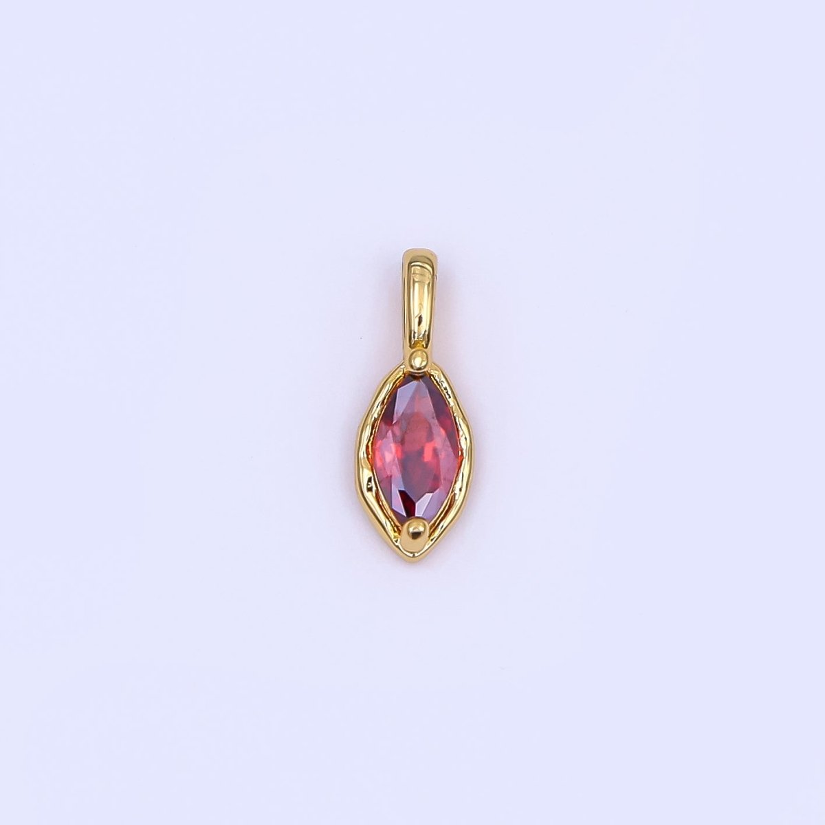 24K Gold Filled Marquise CZ Molten Bezel Pendant in Gold & Silver | AH433 - AH435