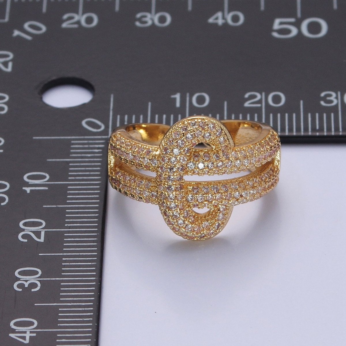 24K Gold Filled Micro Pave CZ Double Band Ring, Cubic Zirconia Ring in Silver & Gold O-2270 O-2271