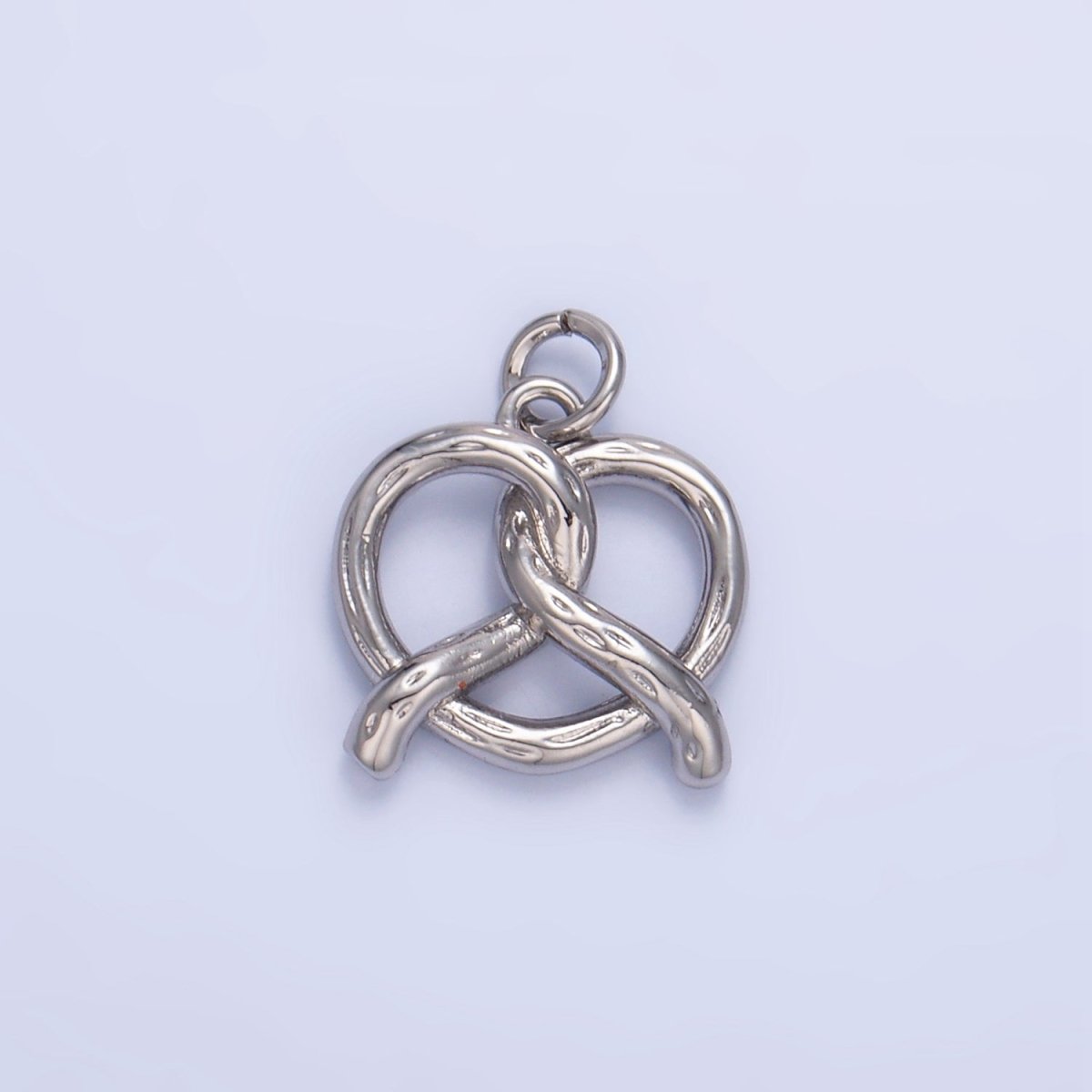 24K Gold Filled 12.5mm Mini Pretzel Pastry 3D Minimalist Charm in Gold & Silver | W105