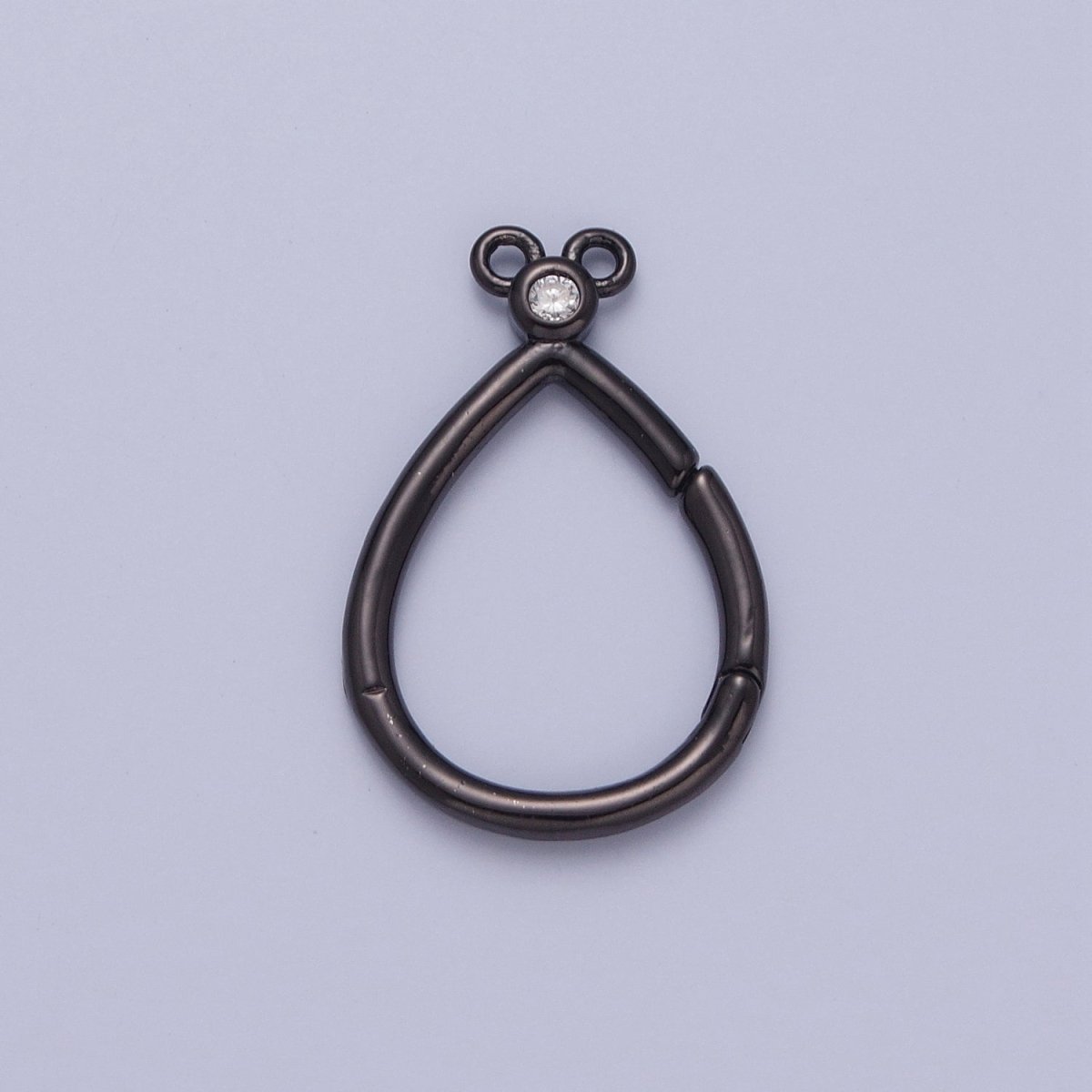 24K Gold Filled Mini Round Cubic Zirconia Teardrop Spring Gate Ring Closure L-798~L-801