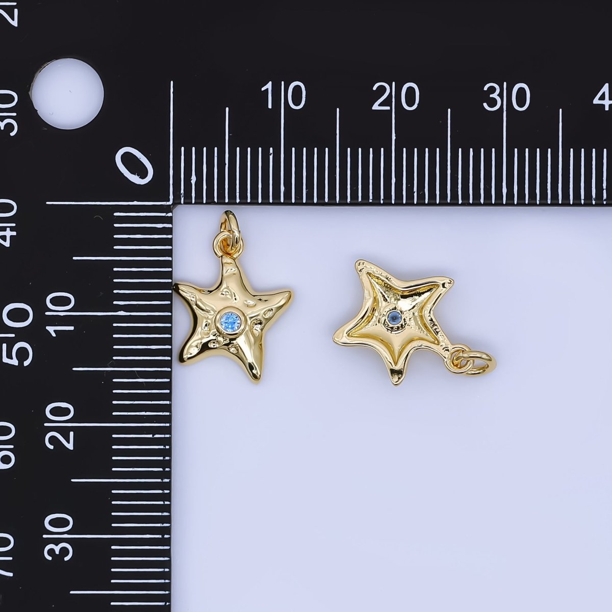24K Gold Filled Mini Starfish Pendant Ocean Animal Beach Charm | AJ-460
