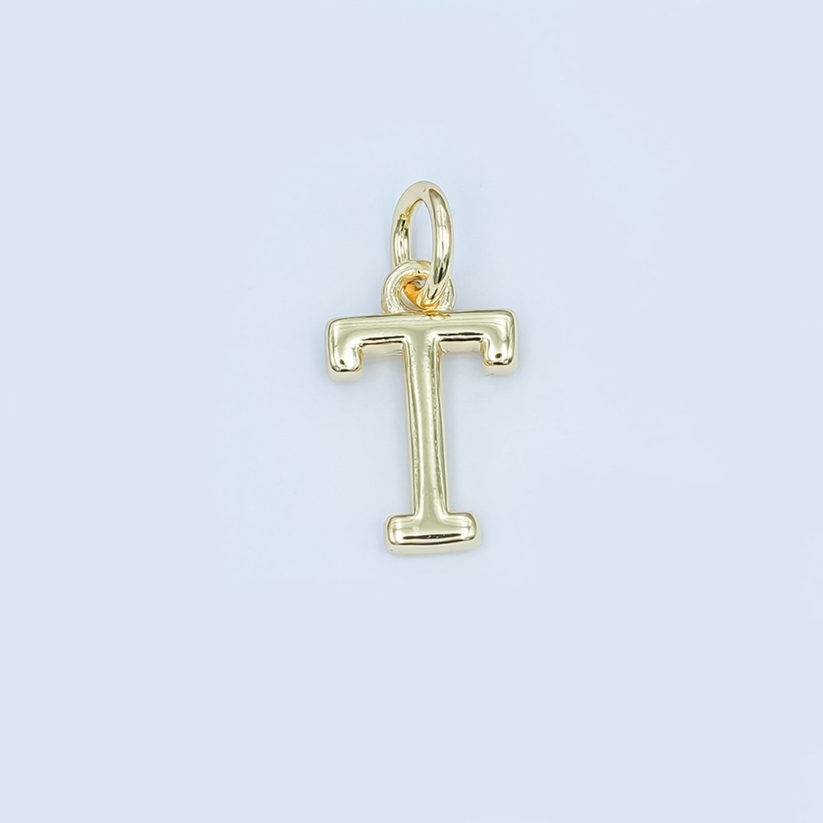 24K Gold Filled 12mm Minimalist Initial Letter Charm | A043-A055
