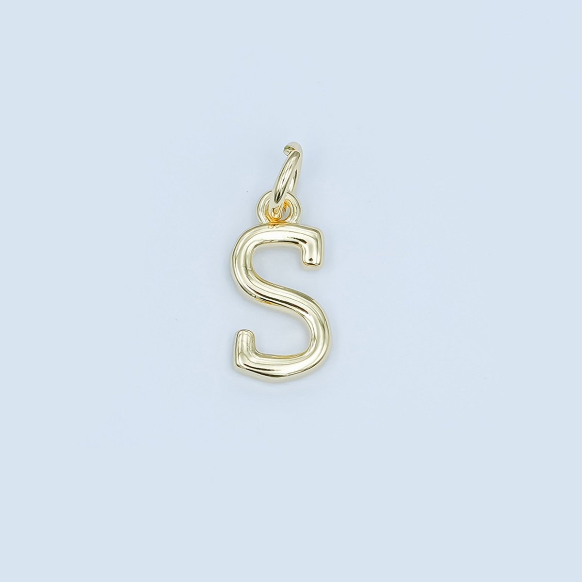24K Gold Filled 12mm Minimalist Initial Letter Charm | A043-A055
