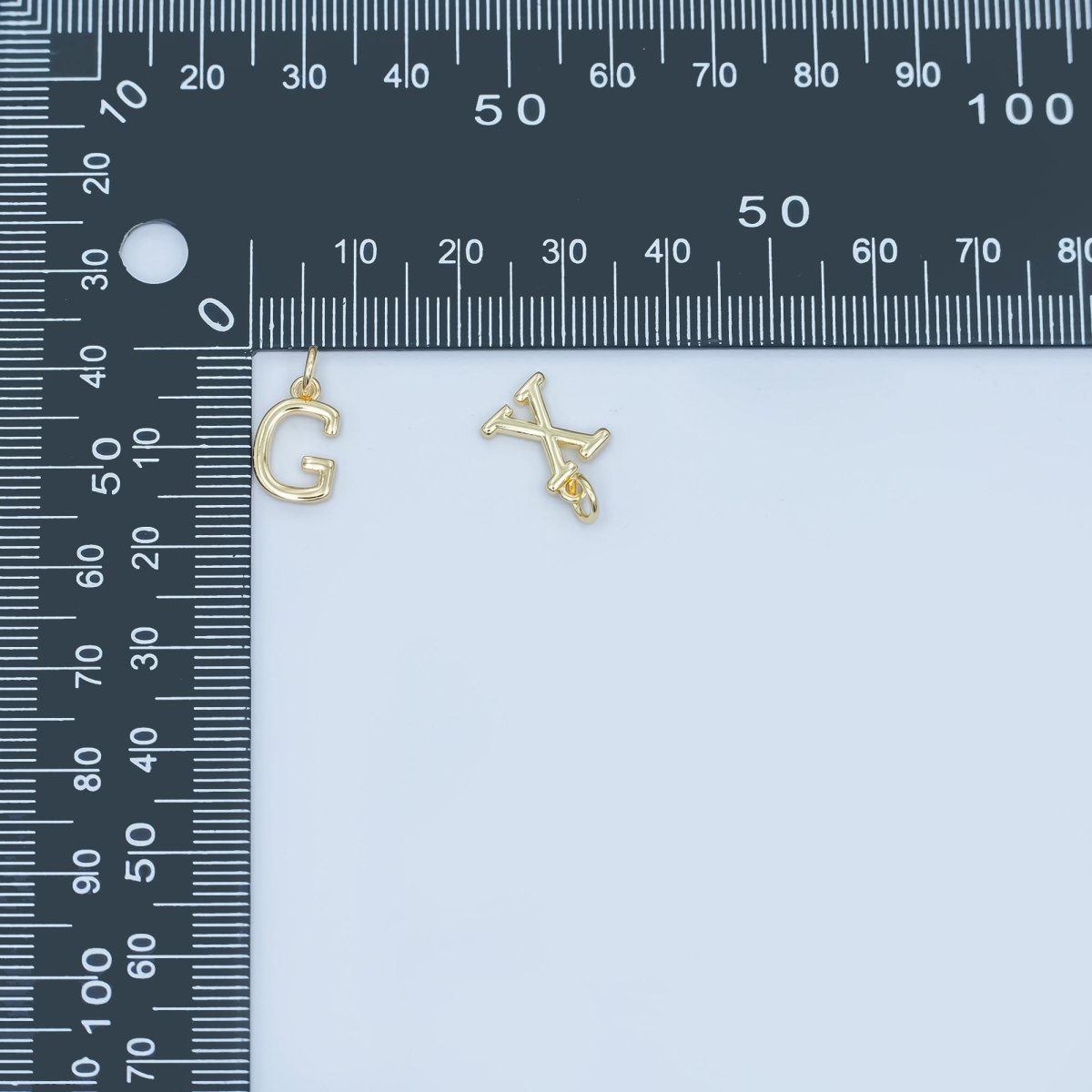 24K Gold Filled 12mm Minimalist Initial Letter Charm | A043-A055