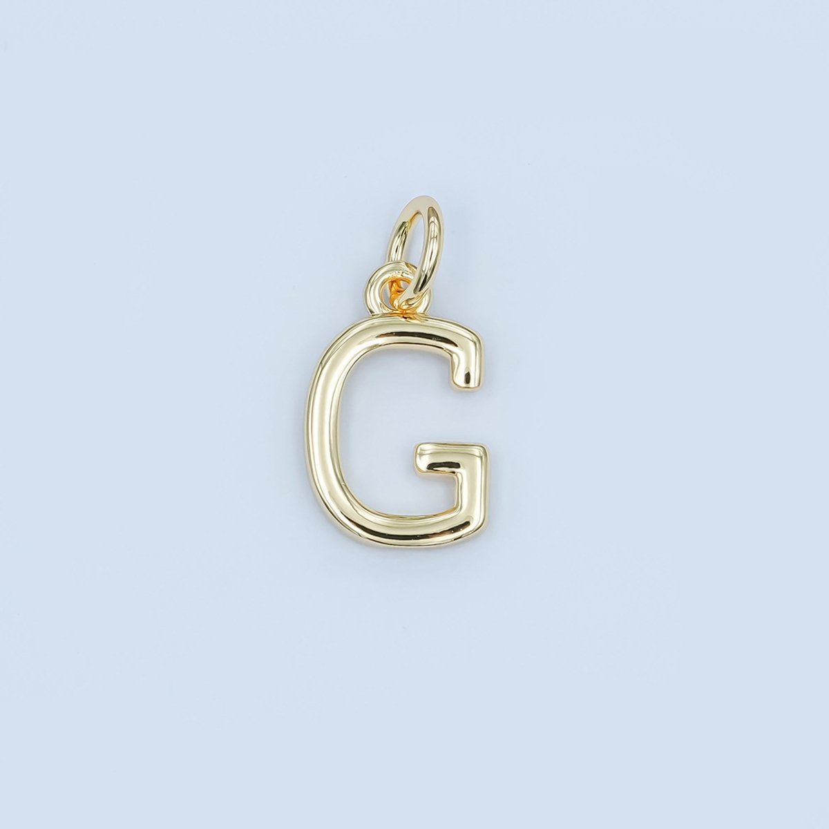 24K Gold Filled 12mm Minimalist Initial Letter Charm | A043-A055