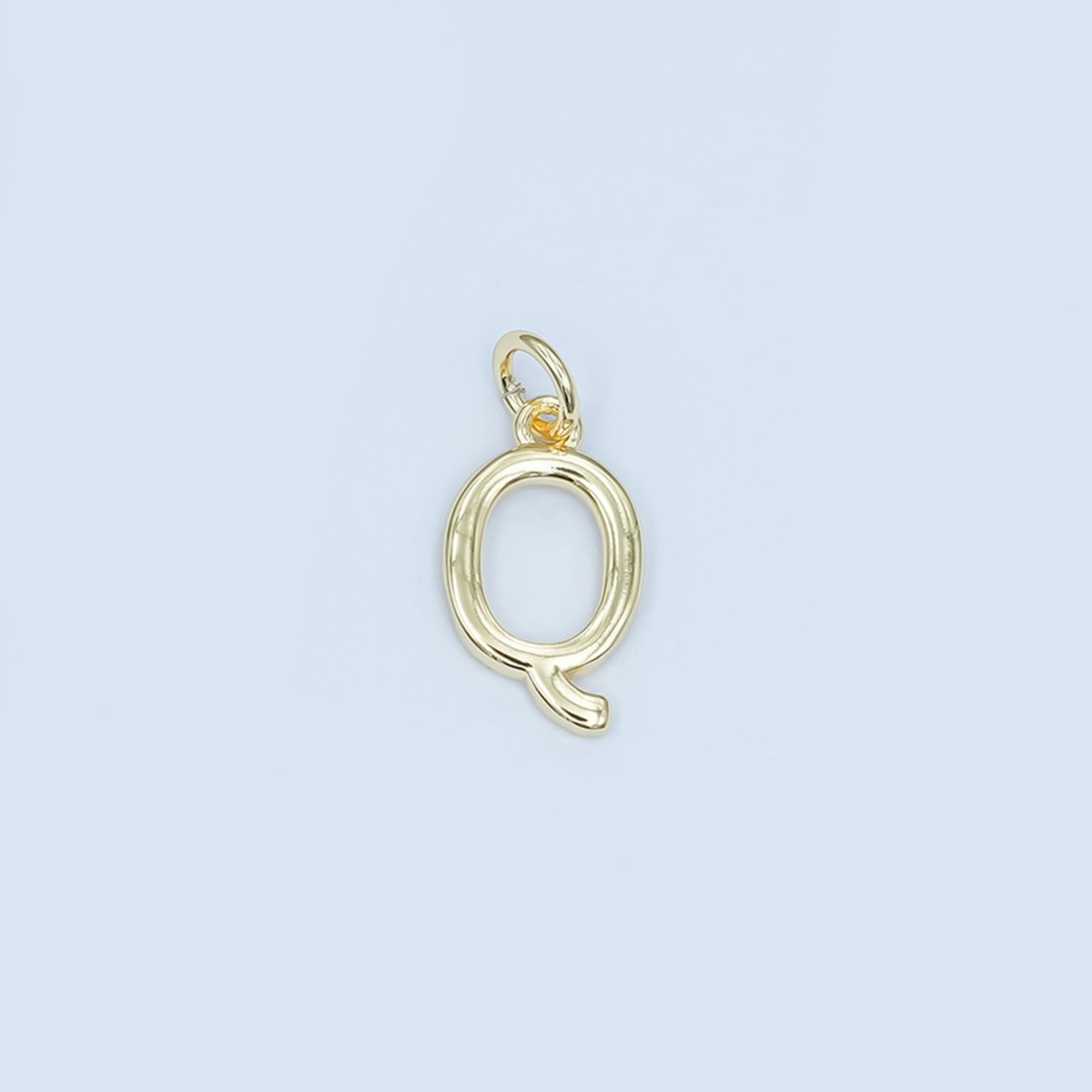 24K Gold Filled 12mm Minimalist Initial Letter Charm | A043-A055