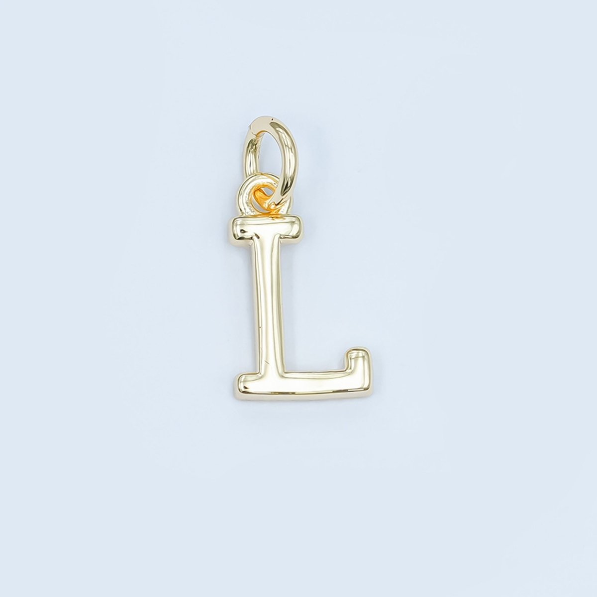 24K Gold Filled 12mm Minimalist Initial Letter Charm | A043-A055