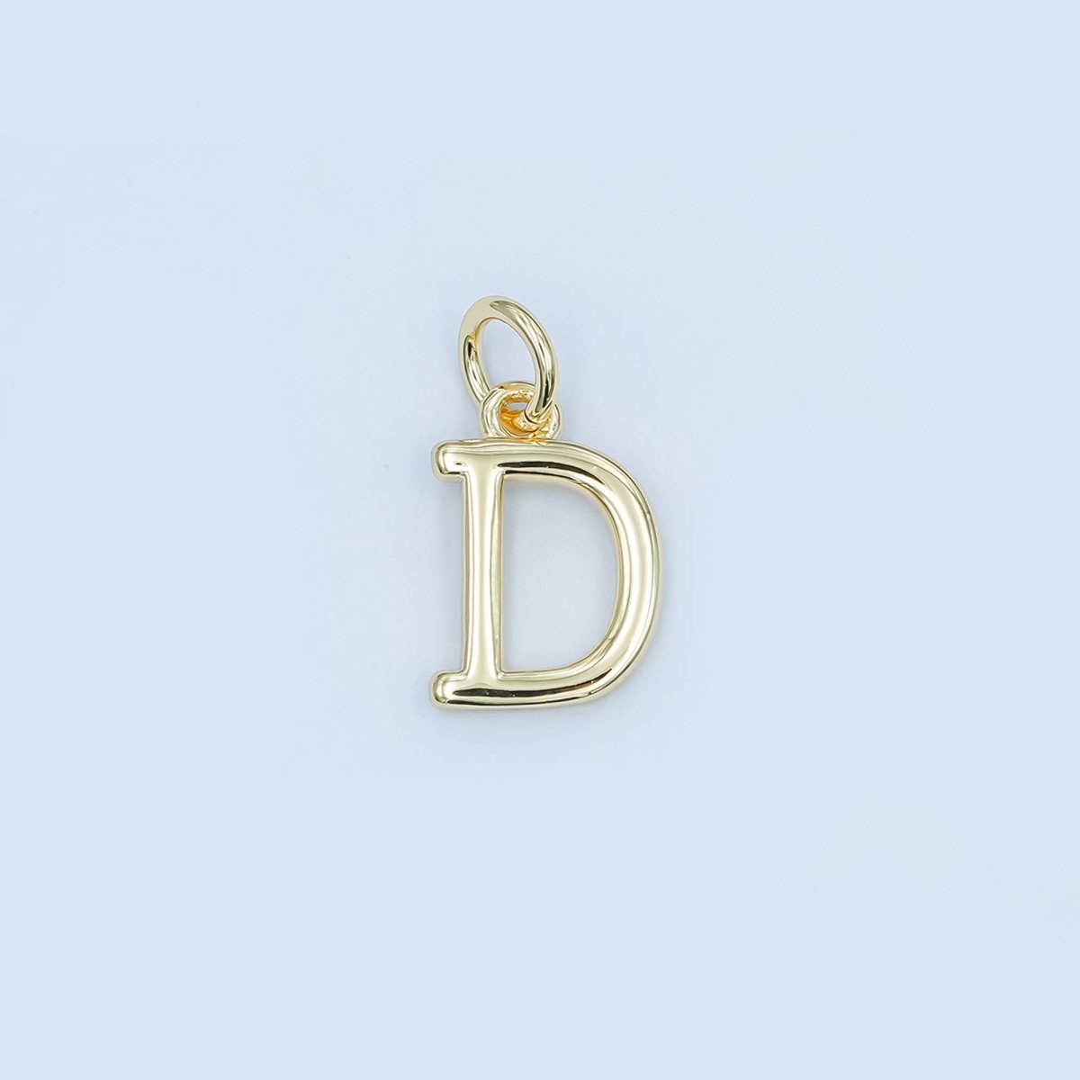 24K Gold Filled 12mm Minimalist Initial Letter Charm | A043-A055