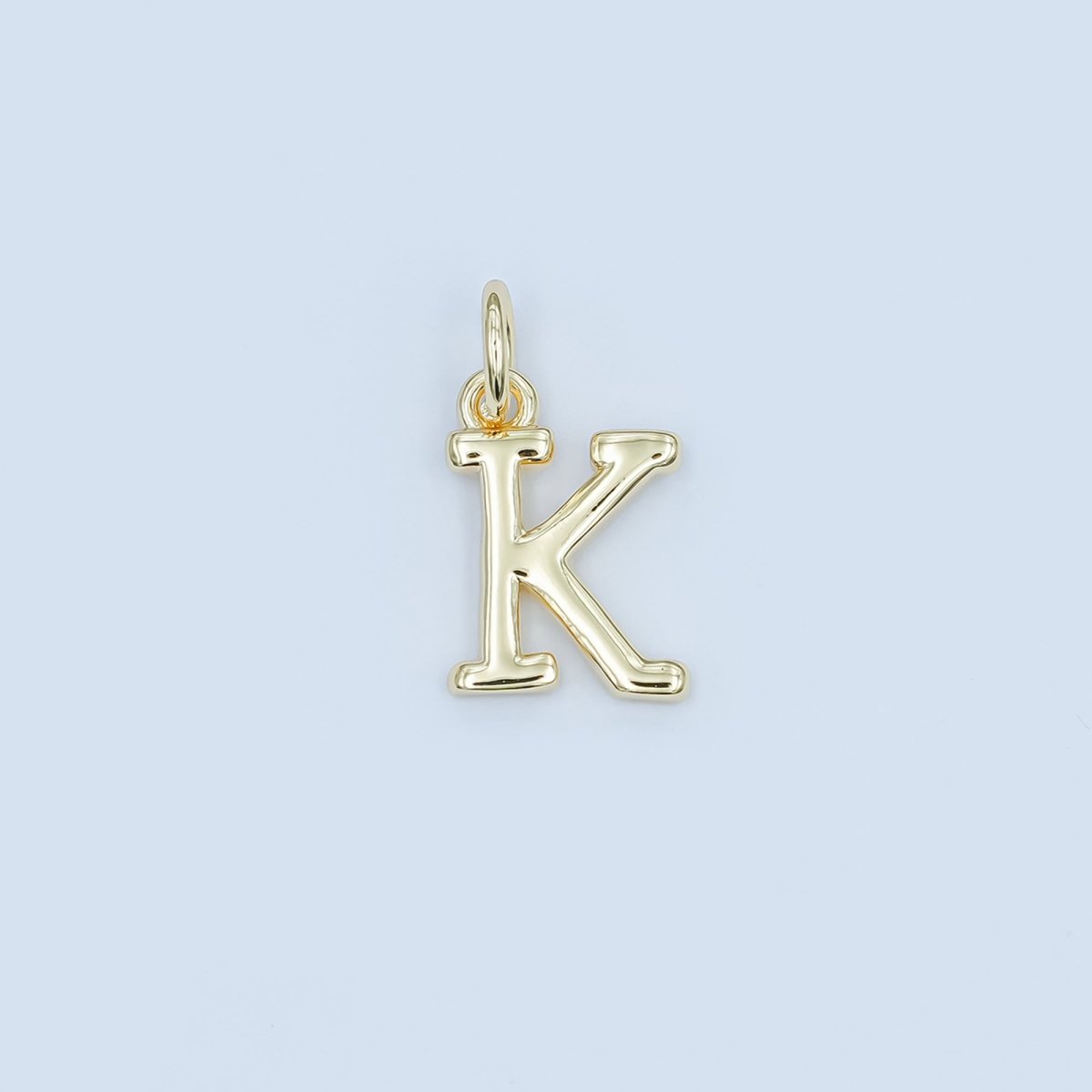 24K Gold Filled 12mm Minimalist Initial Letter Charm | A043-A055