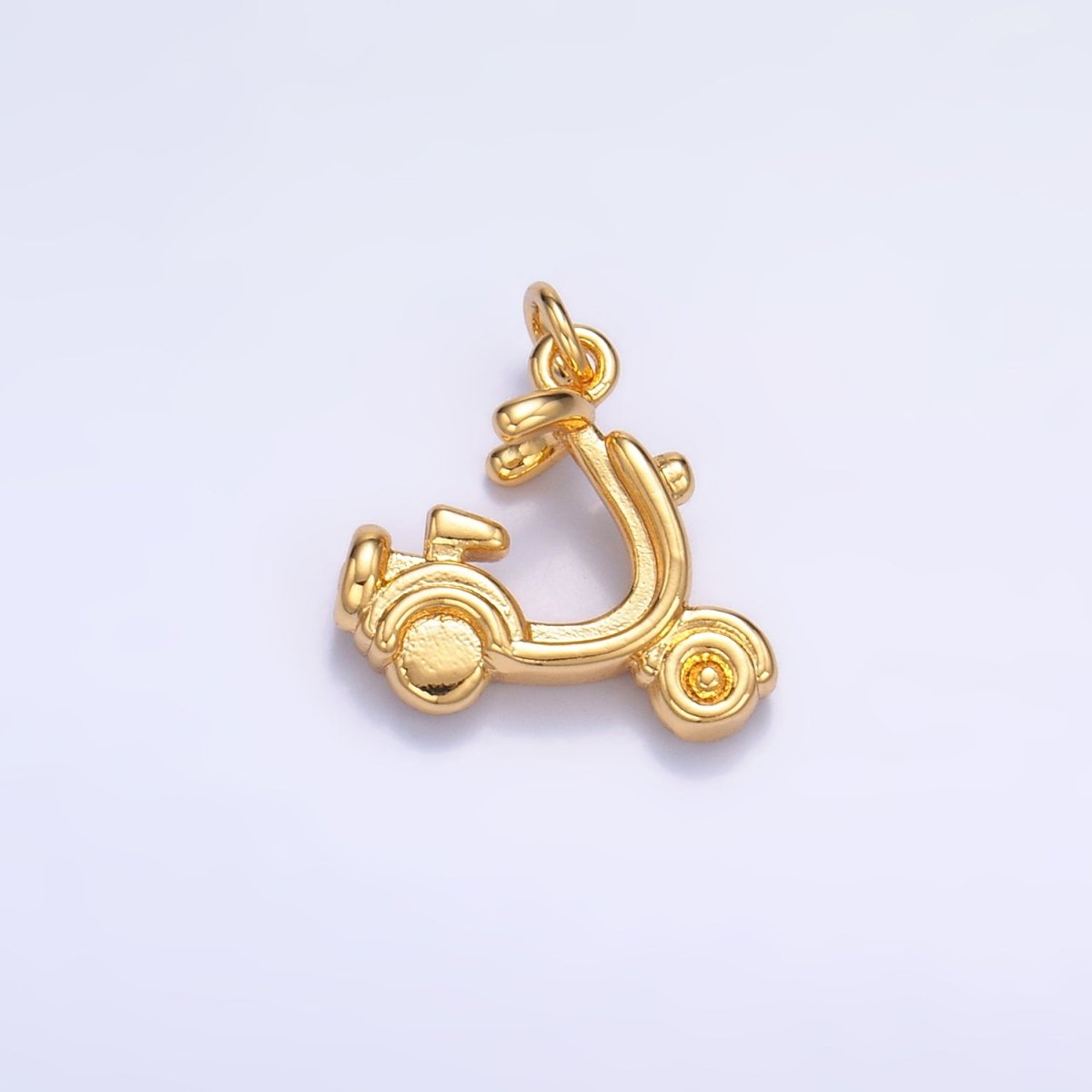 24K Gold Filled 13mm Motorcycle Scooter Bike Vehicle Multidimensional 3D Charm in Gold & Silver | W315