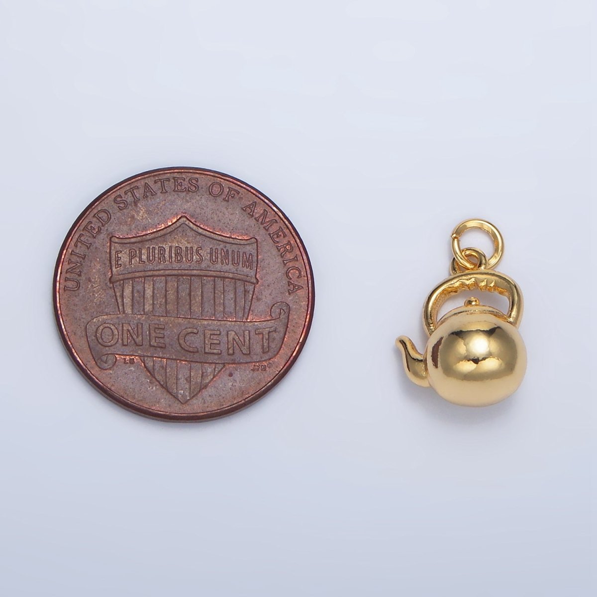 24K Gold Filled Multidimensional 3D Tea Pot Charm | W013