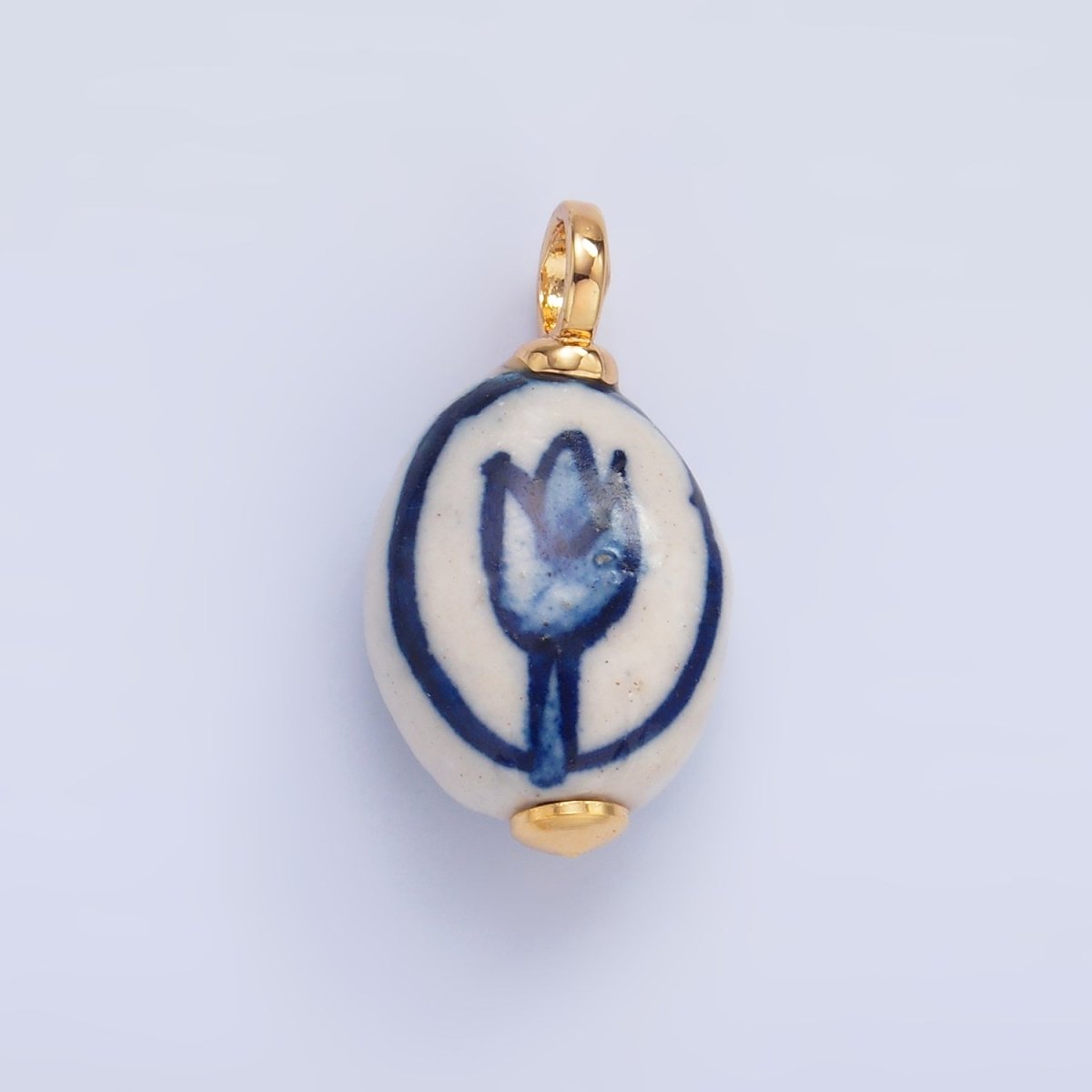 24K Gold Filled Nature Floral Mushroom Pet Sea Sell Ceramic Drop Charm