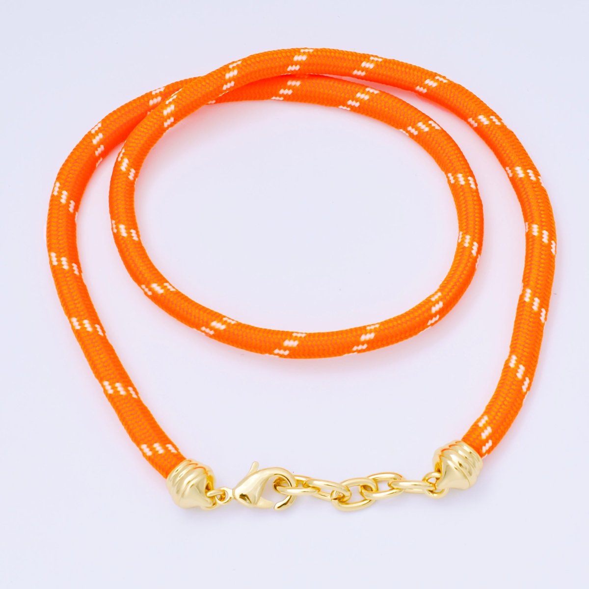 24K Gold Filled Orange Summer Fall Paracord Cord Necklace | WA-3825
