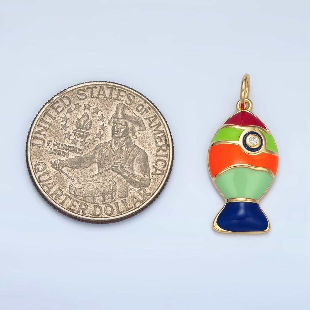 24K Gold Filled Pastel, Neon Enamel Rocket Ship Space Celestial Travel Charm | X305