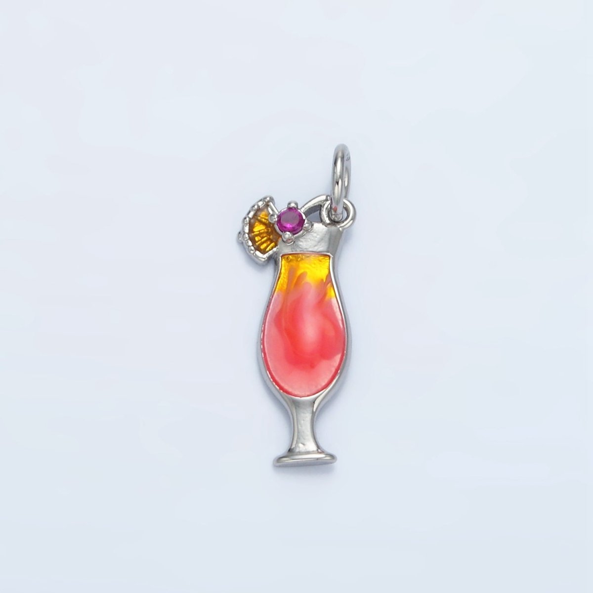 24K Gold Filled 18mm Pina Colada Alcohol Drink Charm in Gold & Silver | E202