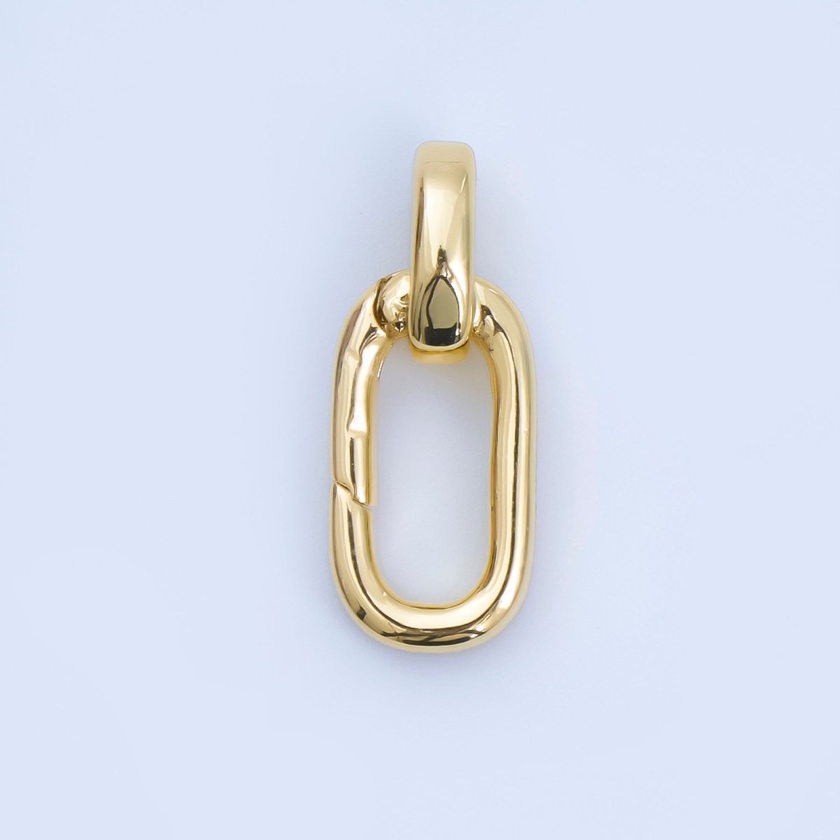 24K Gold Filled Push Gate Minimalist Oblong Link Closure Finding | Z1285