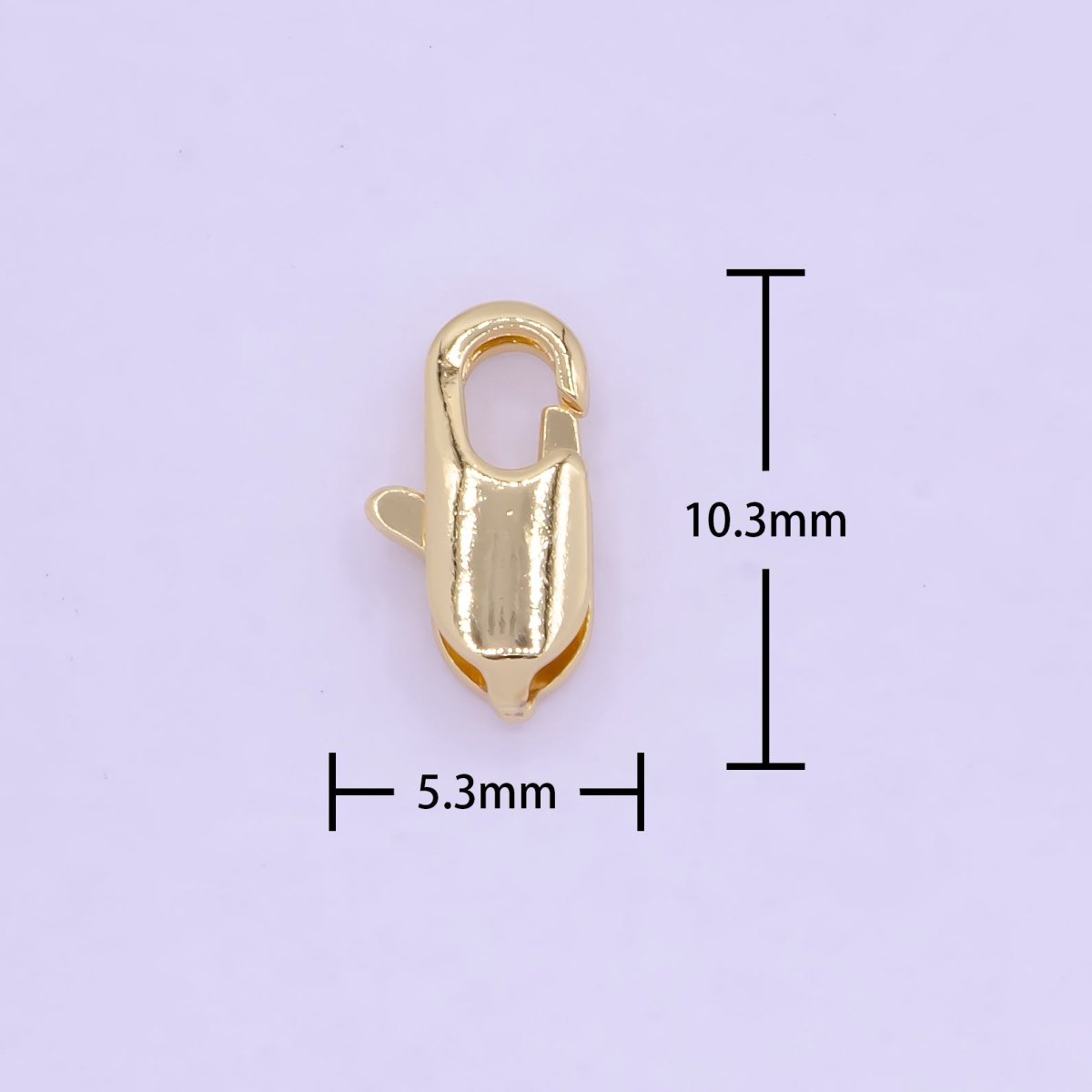 24K Gold Filled Rectangular 10.3mm x 5.3mm Lobster Clasps Closure Supply L-845