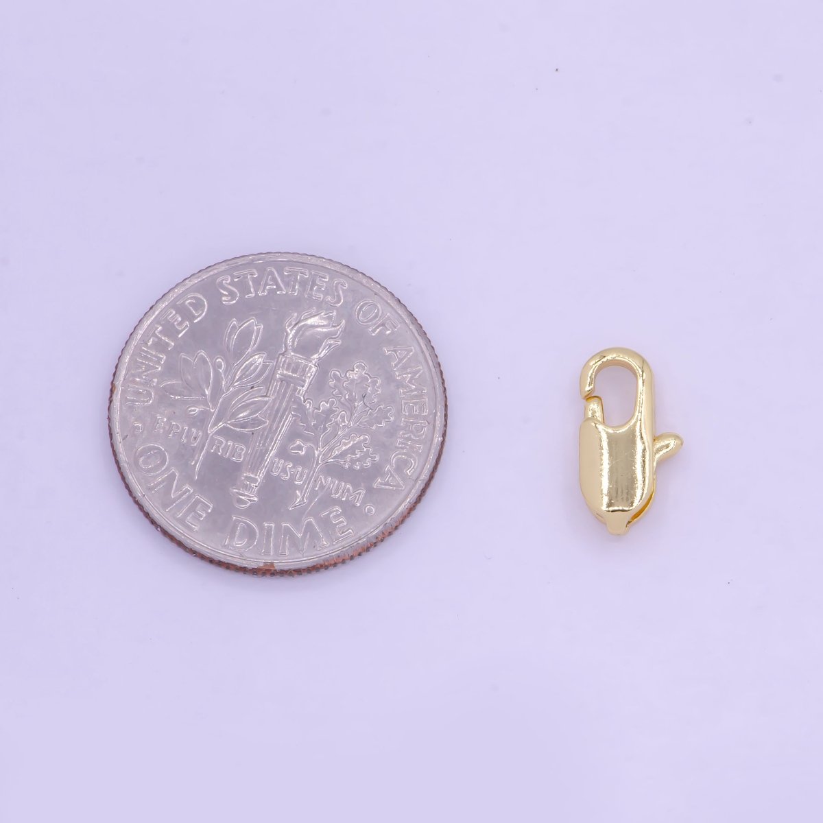 24K Gold Filled Rectangular 10.3mm x 5.3mm Lobster Clasps Closure Supply L-845