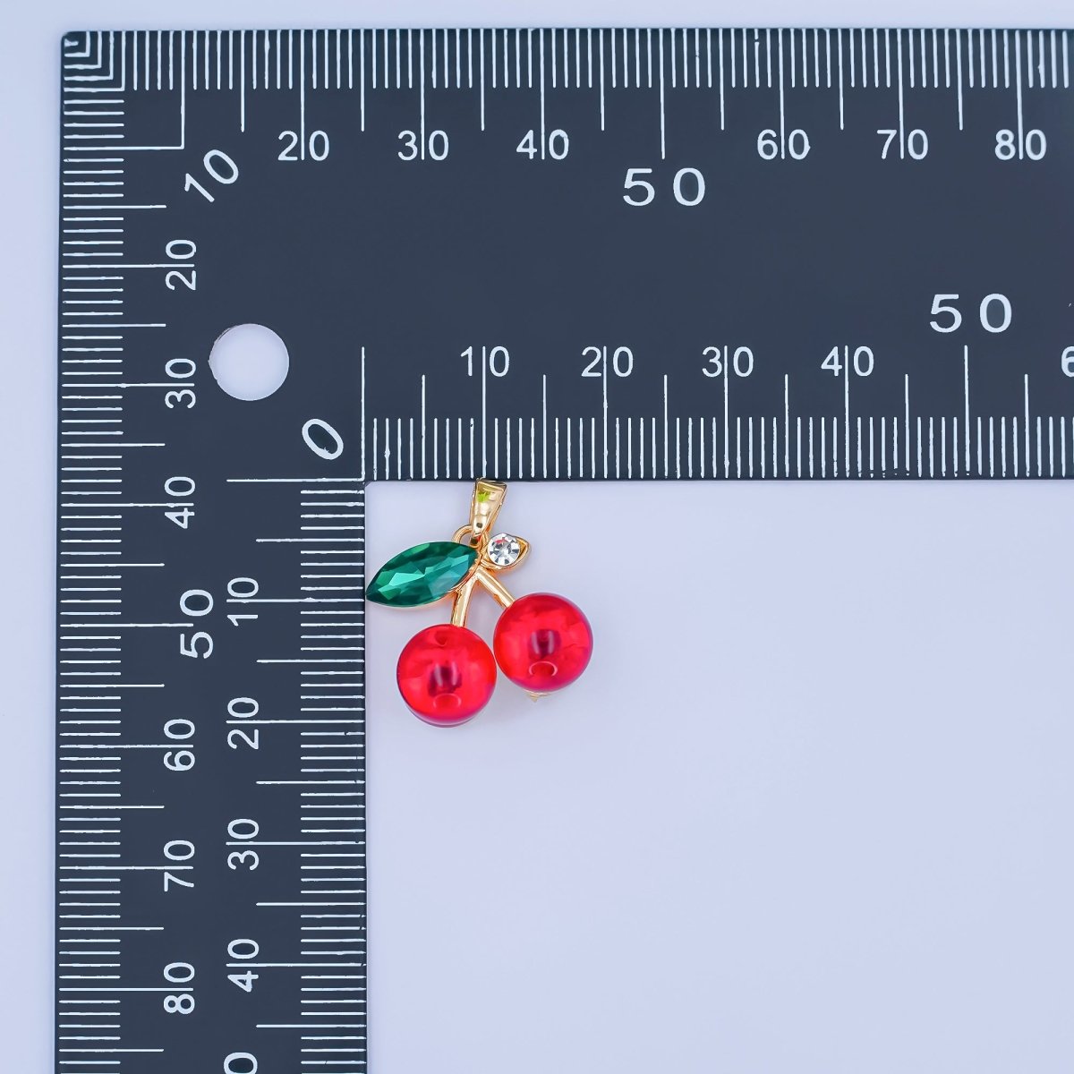 24K Gold Filled Red CZ Cherry Fruit Pendant | AA1455