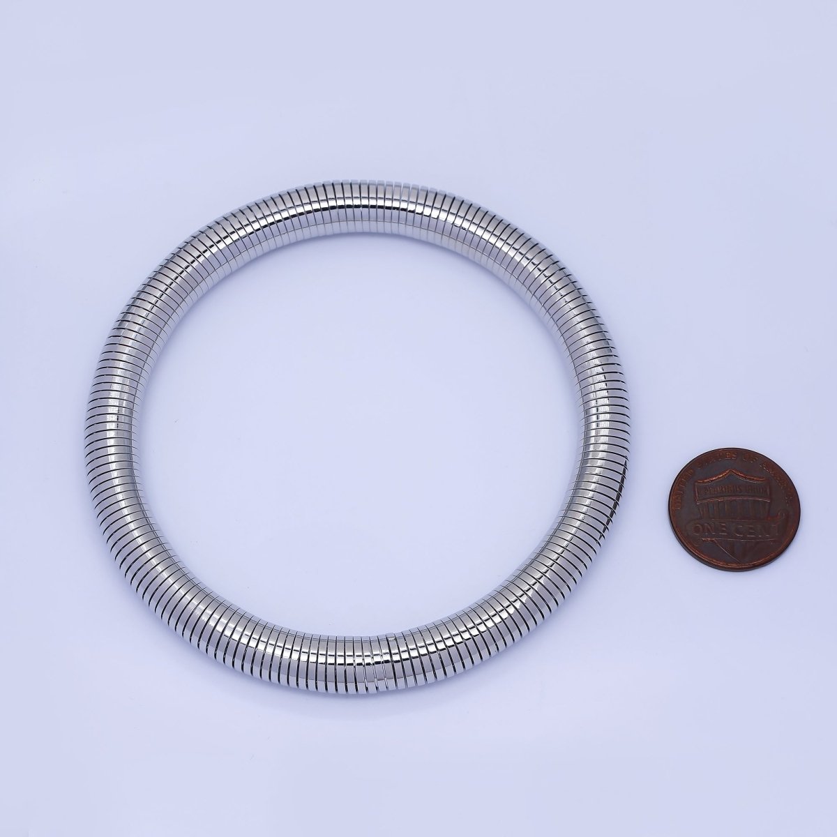 24K Gold Filled Ribbed Twisted Rope Flexi Coil Bangle Bracelet in Gold & Silver | WA-3896