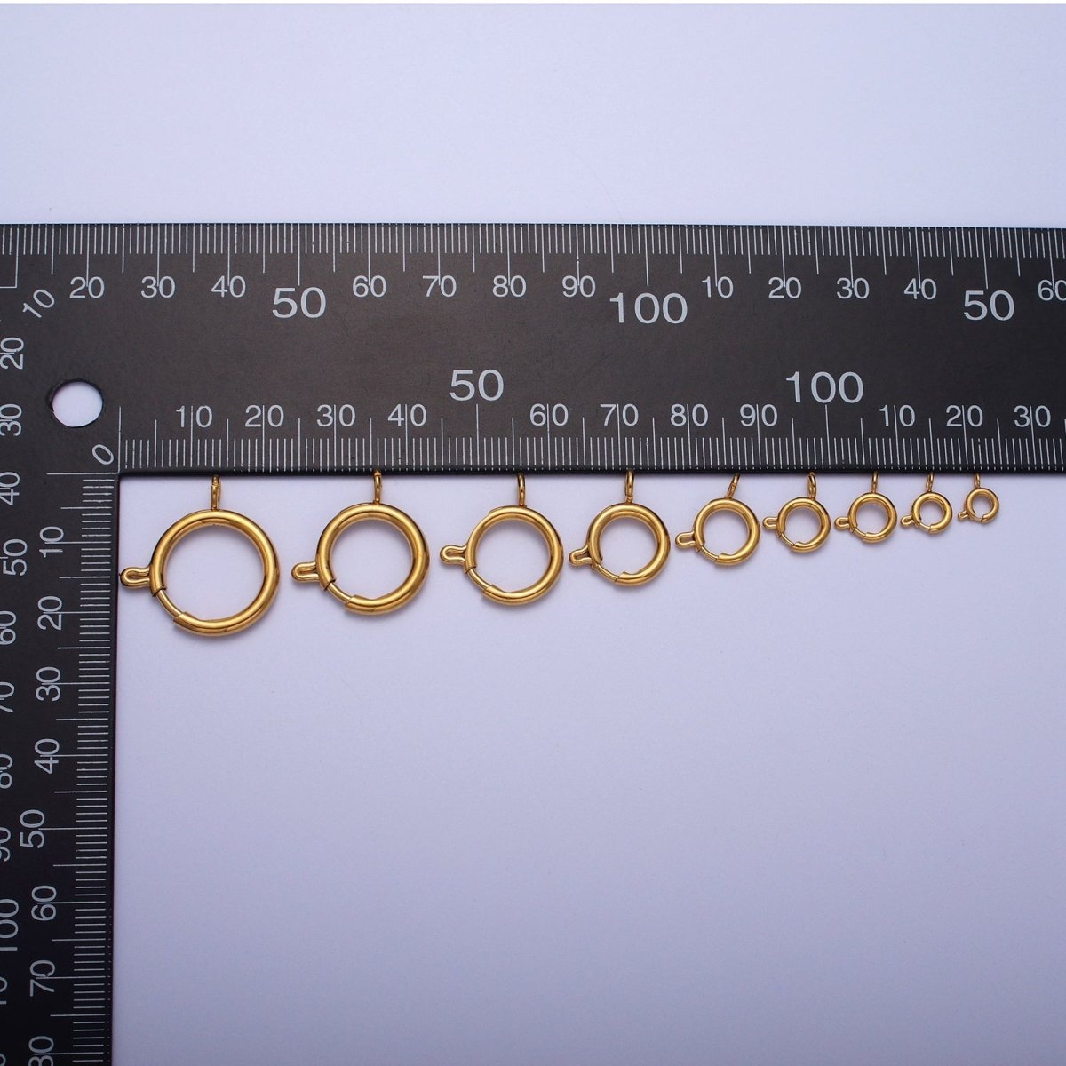 24K Gold Filled Round Spring Ring Closure Clasps For DIY Jewelry Making L-892-L-899 L-905