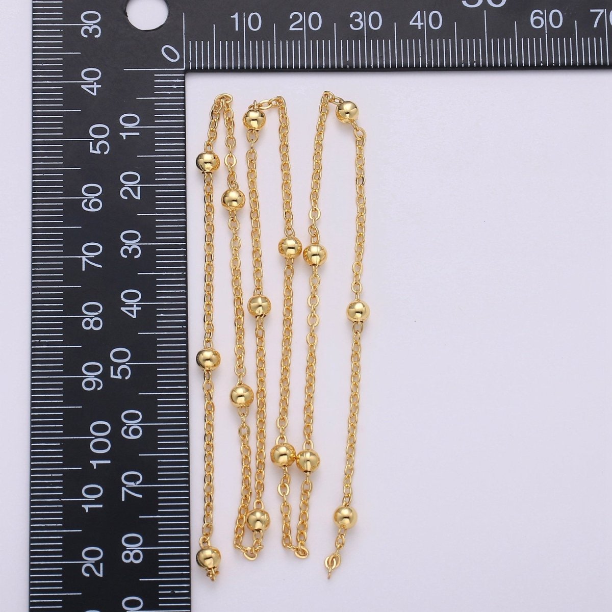 24K Gold Filled Satellite Chain - Gold Filled Beaded Chain - Satellite Chain by the Yard - BEAD Chain - Gold Rosary Chain | ROLL-139