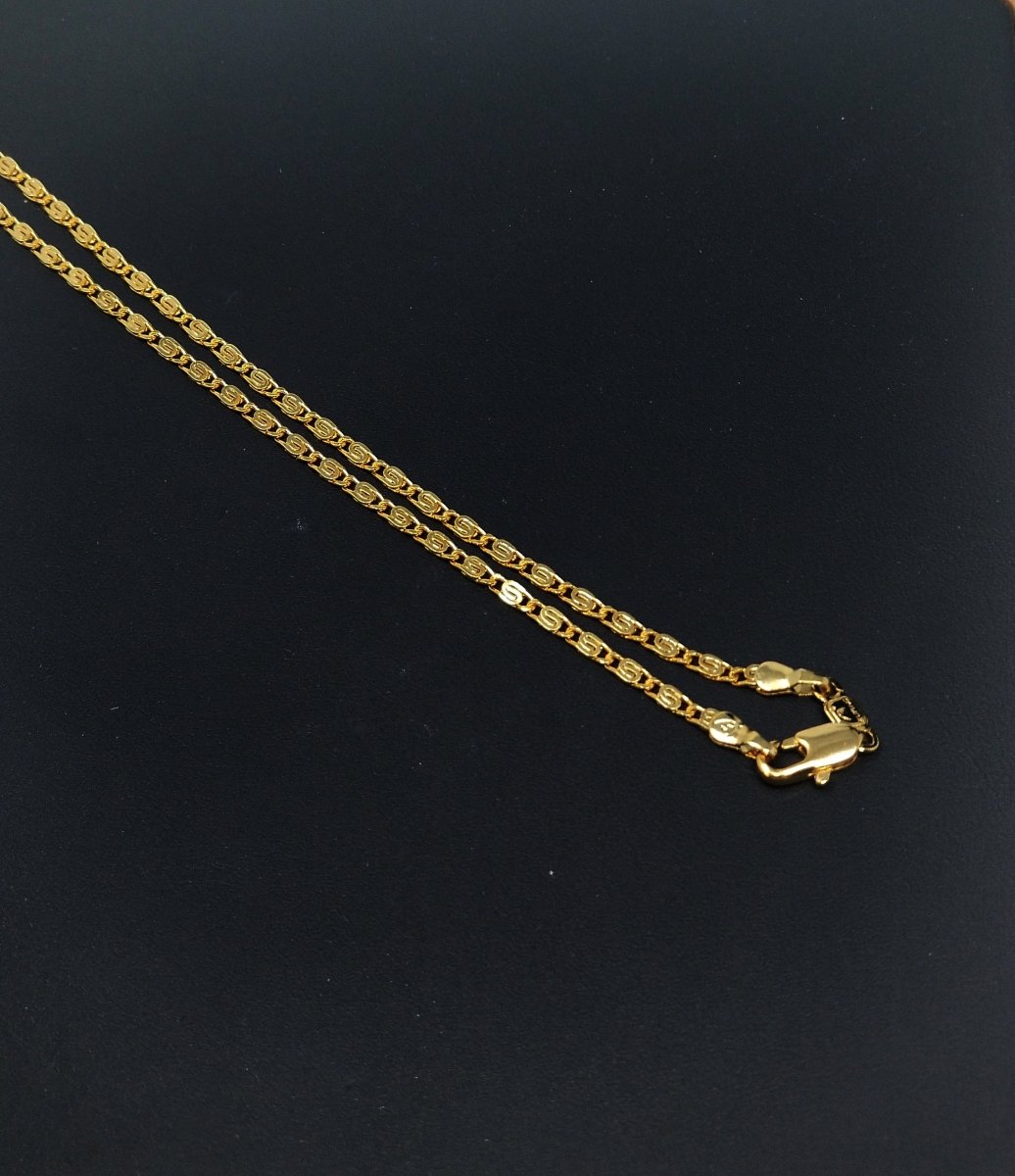 24K Gold Filled Scroll Snail Chain Necklace, 19.5 inch Snail Finished Chain Necklace For Jewelry Making, Dainty 2.2mm Snail Necklace w/ Lobster Clasps | CN-274 Clearance Pricing
