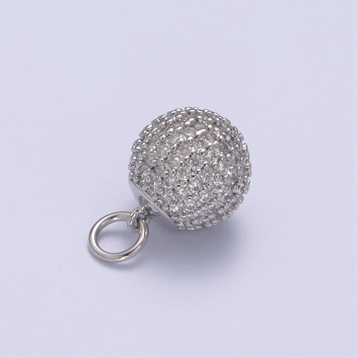 24K Gold Filled Shambala Bead Ball Green, Black, Blue, Fuchsia, Turquoise, Clear, Silver Micro Paved CZ Charm N-314 - N-320