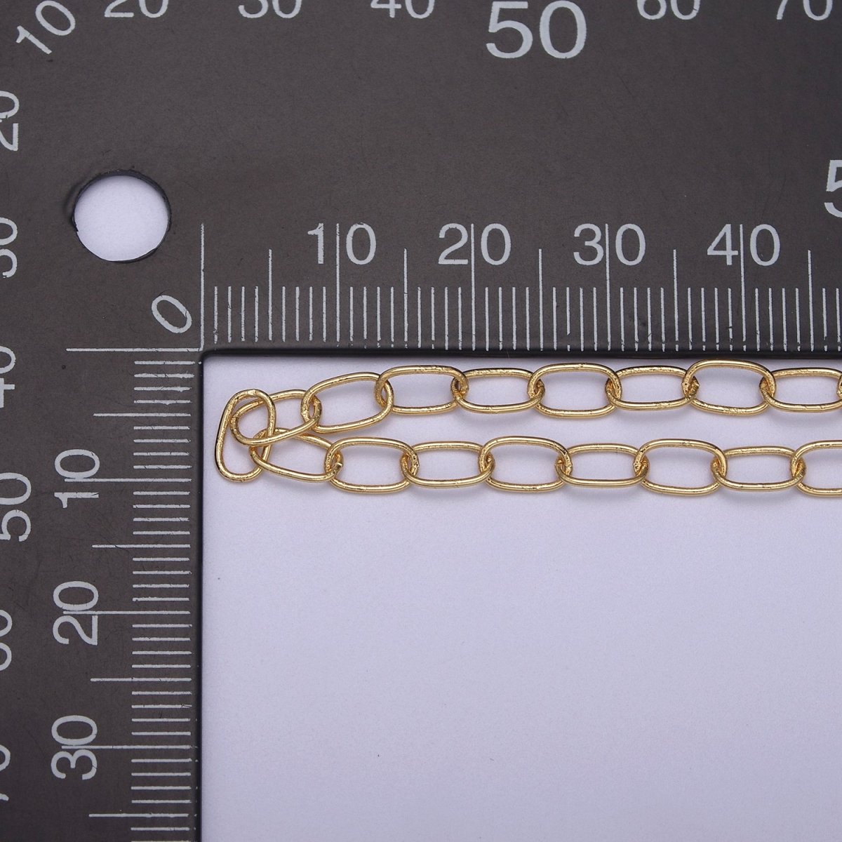 24K Gold Filled Silver Unfinished CABLE Chain, 4mm Width, Wholesale Chain For Jewelry Making | ROLL-617, ROLL-618 Clearance Pricing