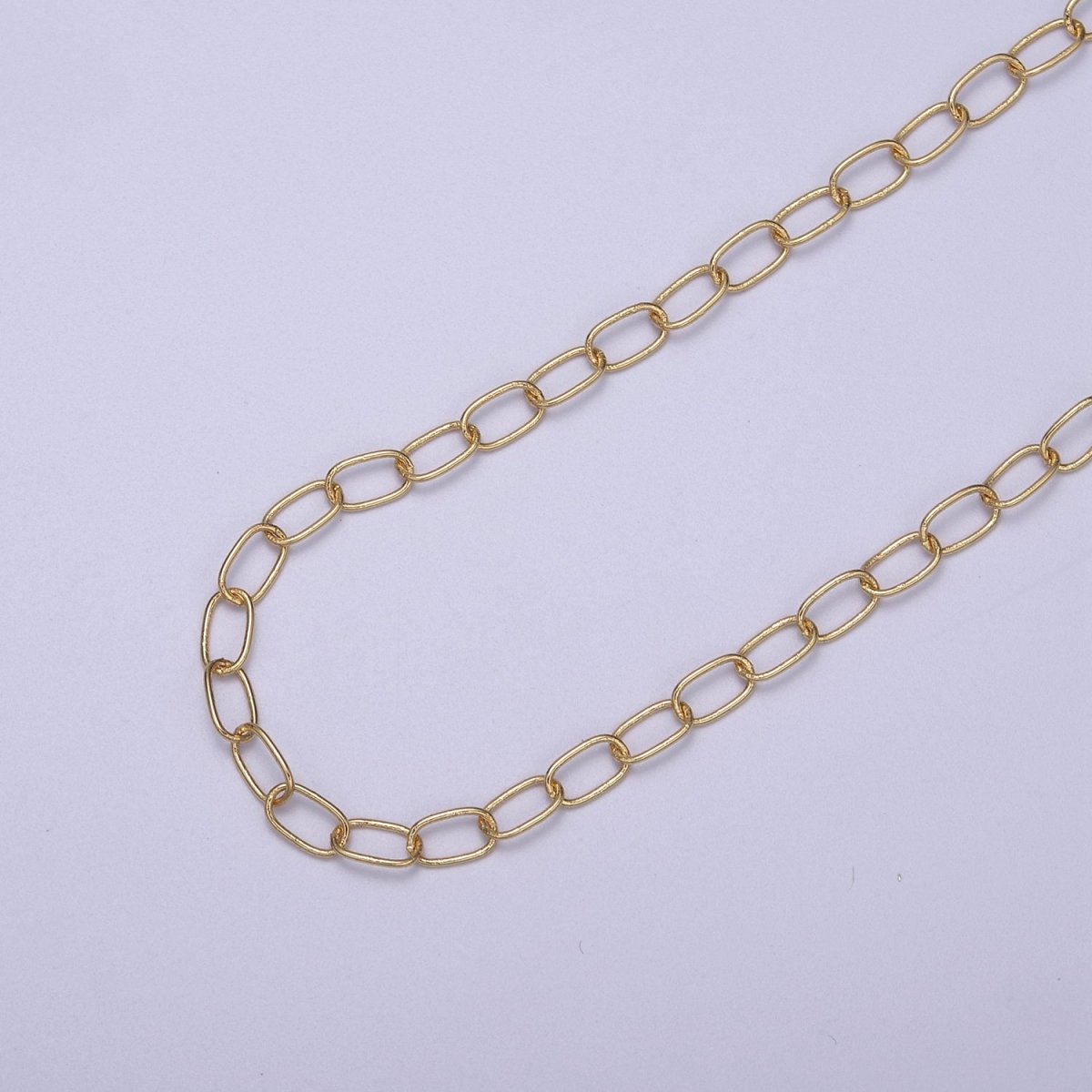 24K Gold Filled Silver Unfinished CABLE Chain, 4mm Width, Wholesale Chain For Jewelry Making | ROLL-617, ROLL-618 Clearance Pricing