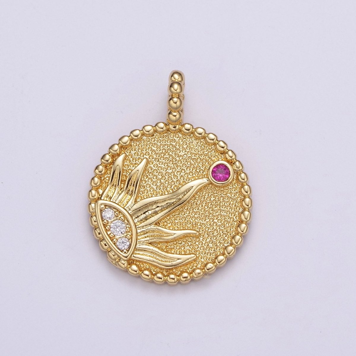 24k Gold Filled Sun Pendant Radiant Rays of Sun Charm Solar System Celestial Symbol Charm Pendant N-524