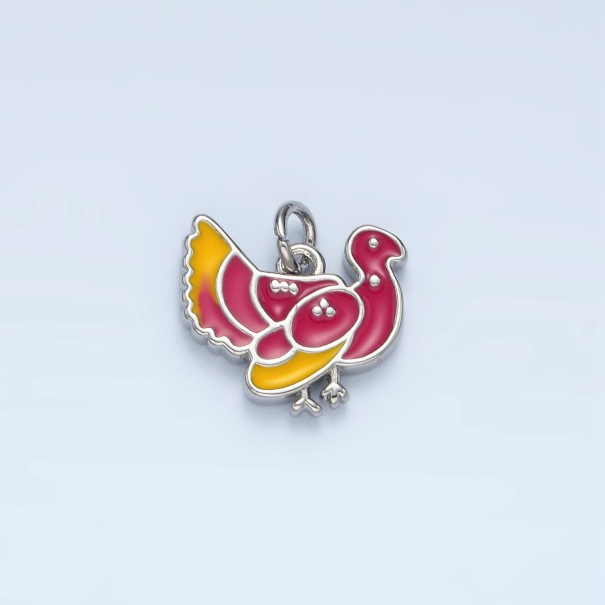 24K Gold Filled 11mm Thanksgiving Turkey Bird Charm in Gold & Silver | N460