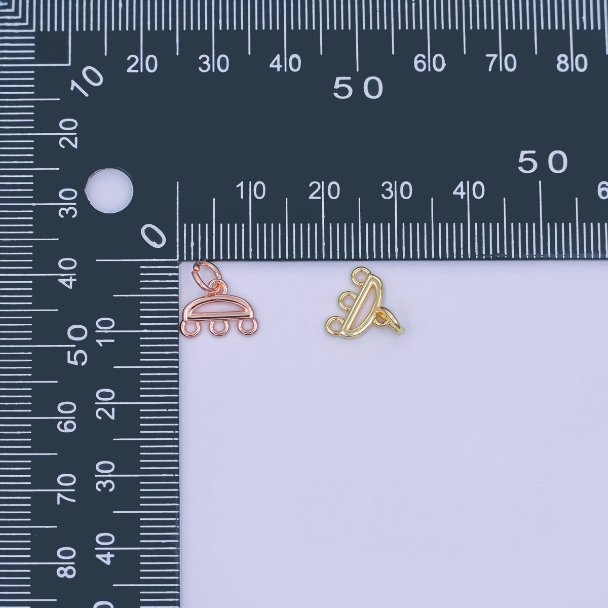 24K Gold Filled Triple Loop Drop Charm Finding in Gold, Silver, Rose Gold & Black | Z1145 Z1146